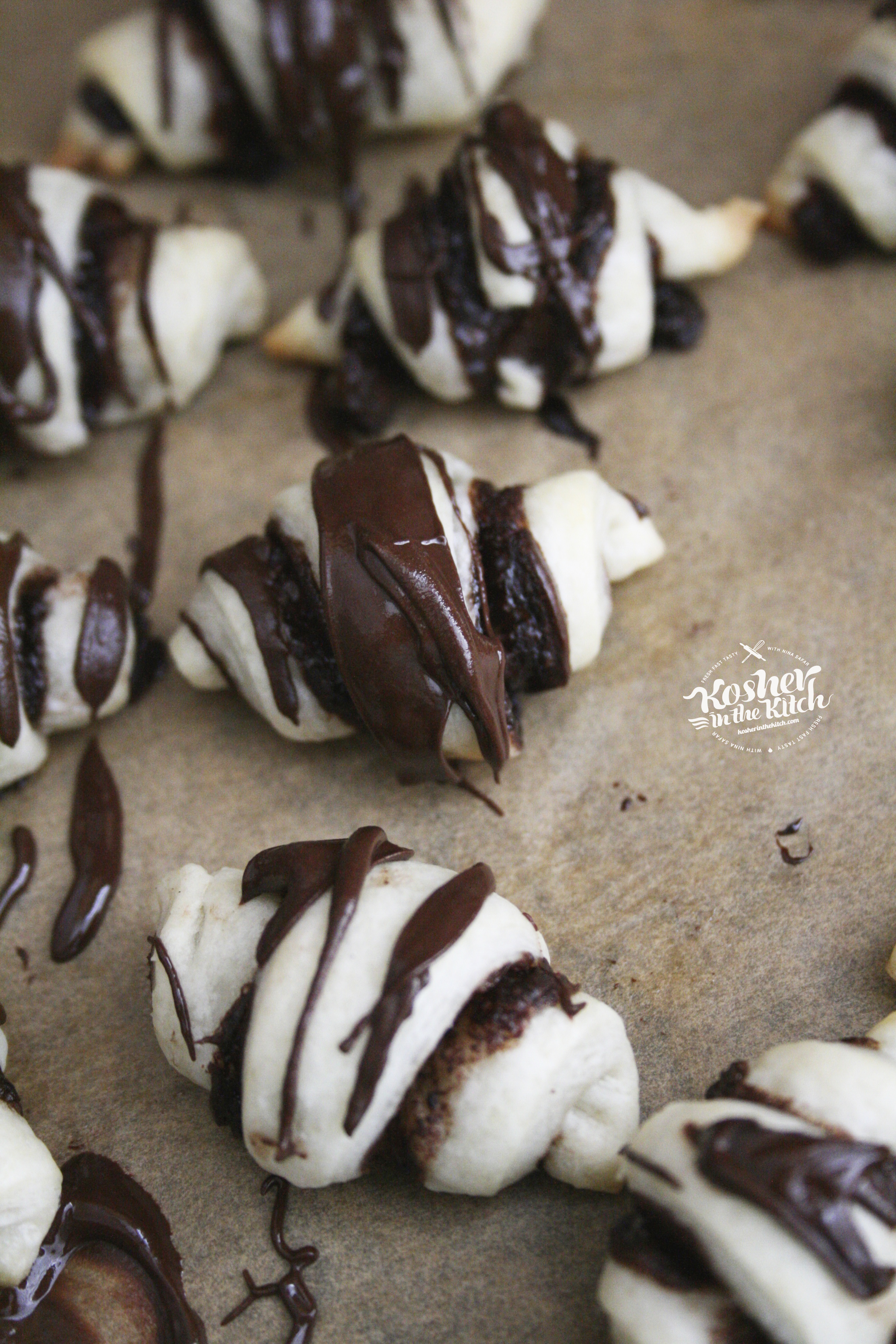  Drizzle Chocolate Rugelach with Melted Chocolate
