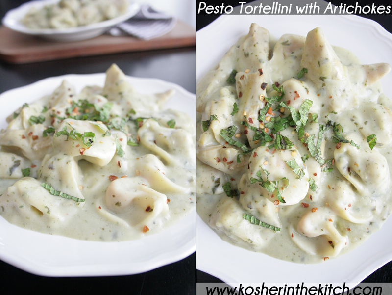 Creamy Pesto Tortellini with Artichokes