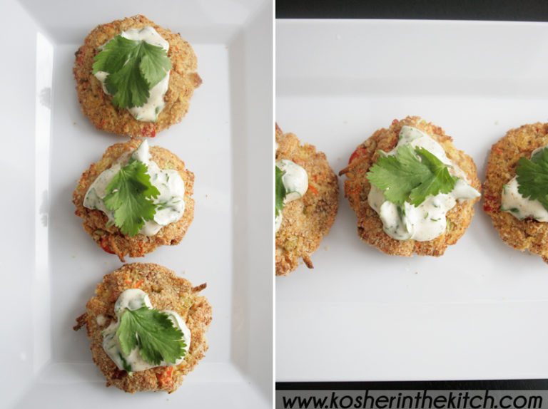 Crunchy Crab Cakes with Cilantro Lime Dipping Sauce {Fake Crab
