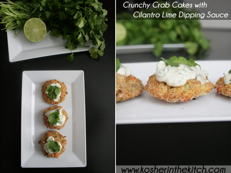 Crunchy Crab Cakes with Cilantro Lime Dipping Sauce {Fake Crab