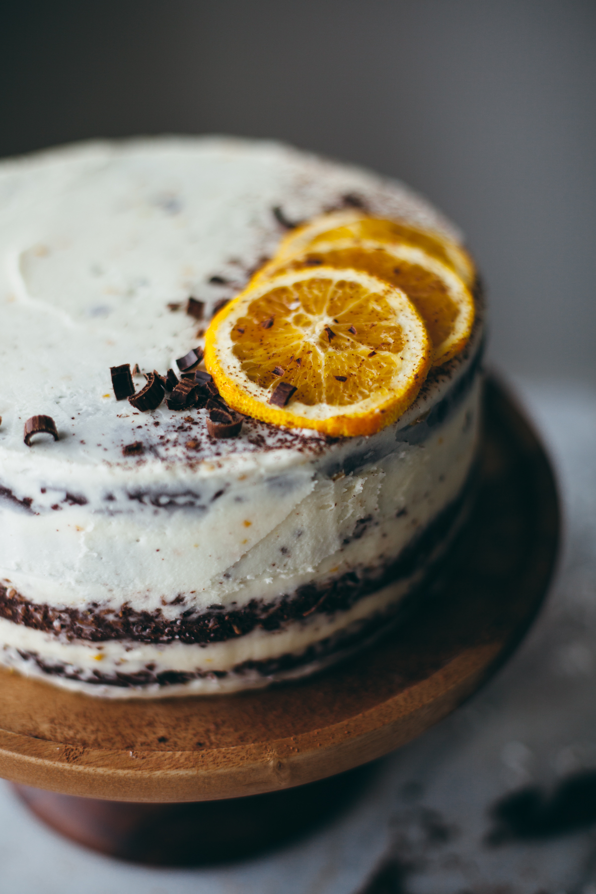 Chocolate Macaroon Cake with Orange Buttercream
