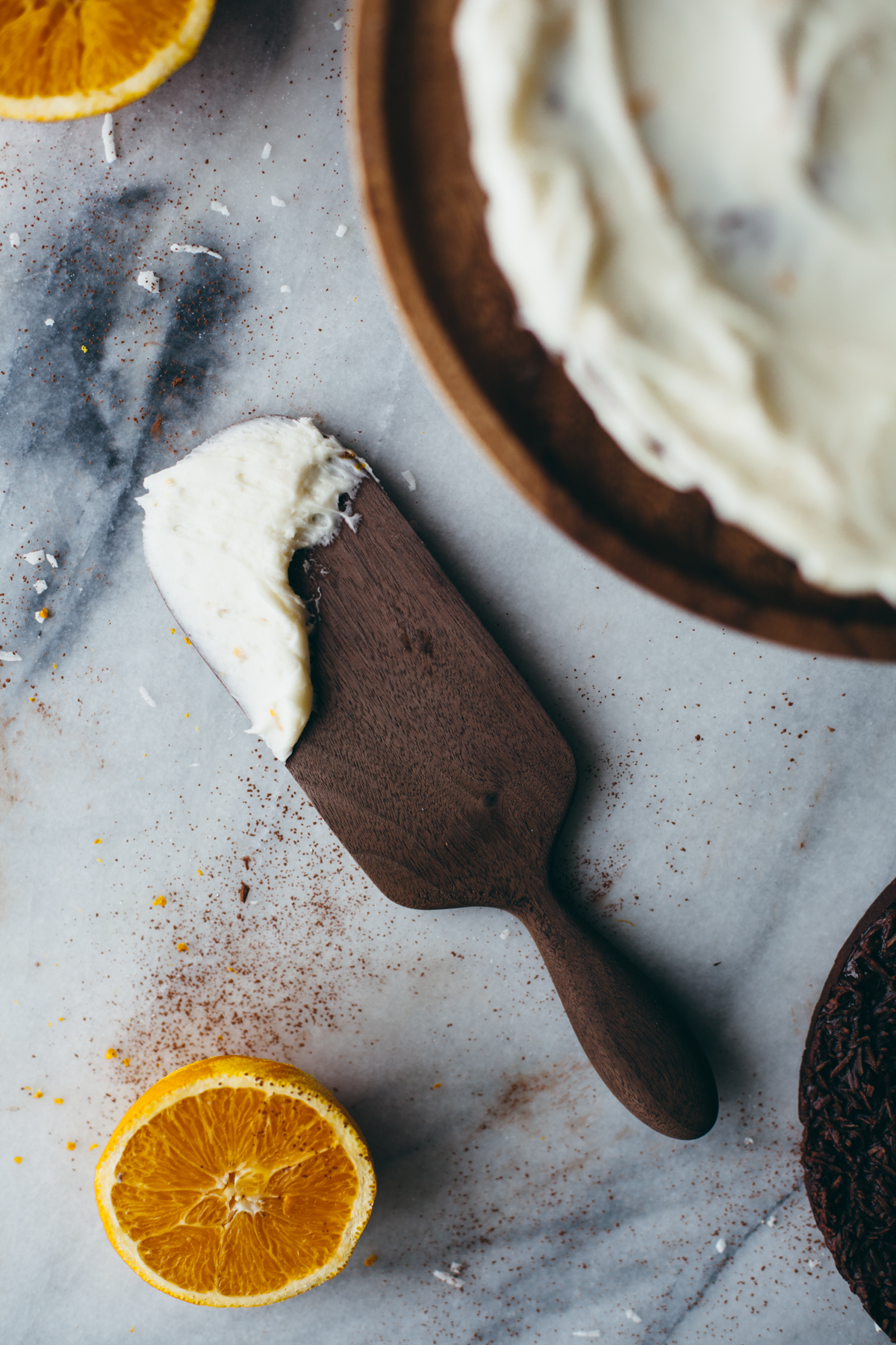Chocolate Macaroon Cake with Orange Buttercream