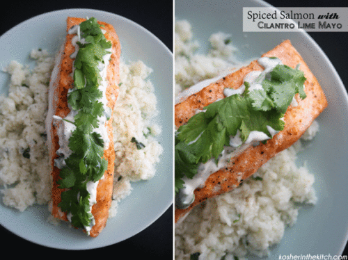 Spiced Salmon with Cilantro Lime Sauce