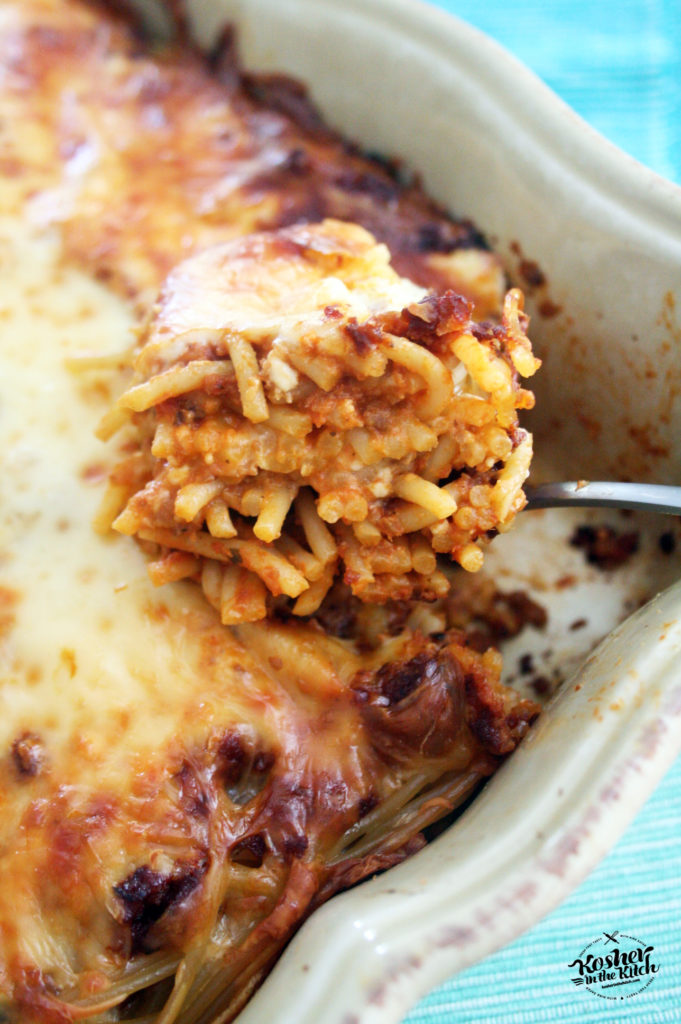Baked Spaghetti with "Meat Sauce" Kosher In The Kitch!