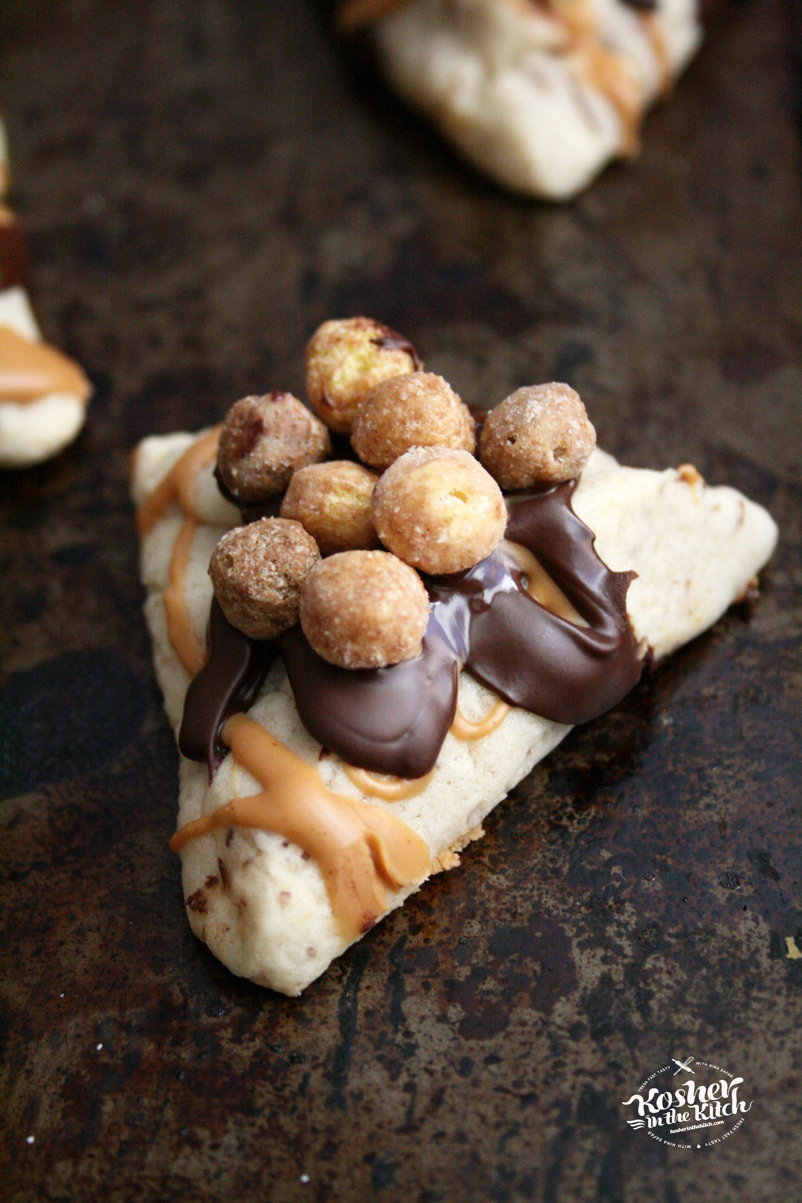 Chocolate Peanut Butter Reese's Puffs Hamantaschen