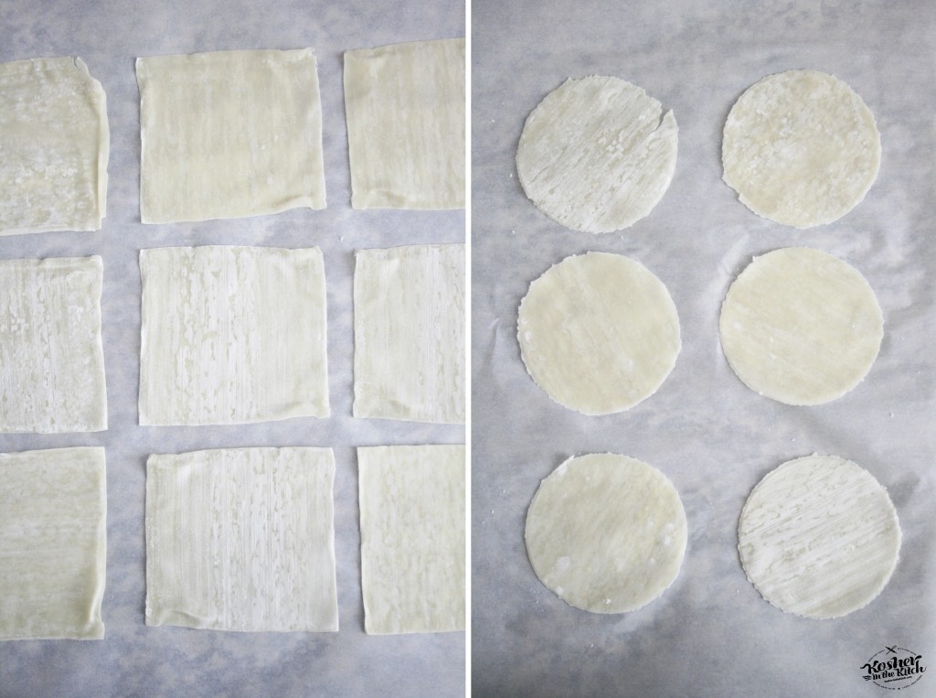 Cut circles out of wonton dough