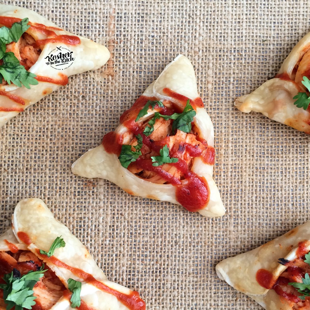 Hamantaschen for Purim BBQ Chicken Pizza Flavored