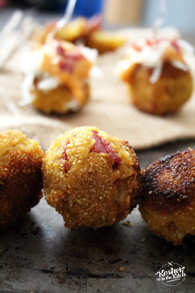 Reuben Stuffed Matzo Balls