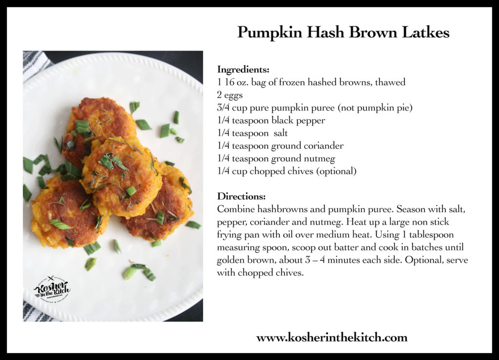 Pumpkin Hash Brown Latkes Recipe Card