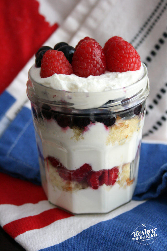 Red White & Blue Cake in a Jar