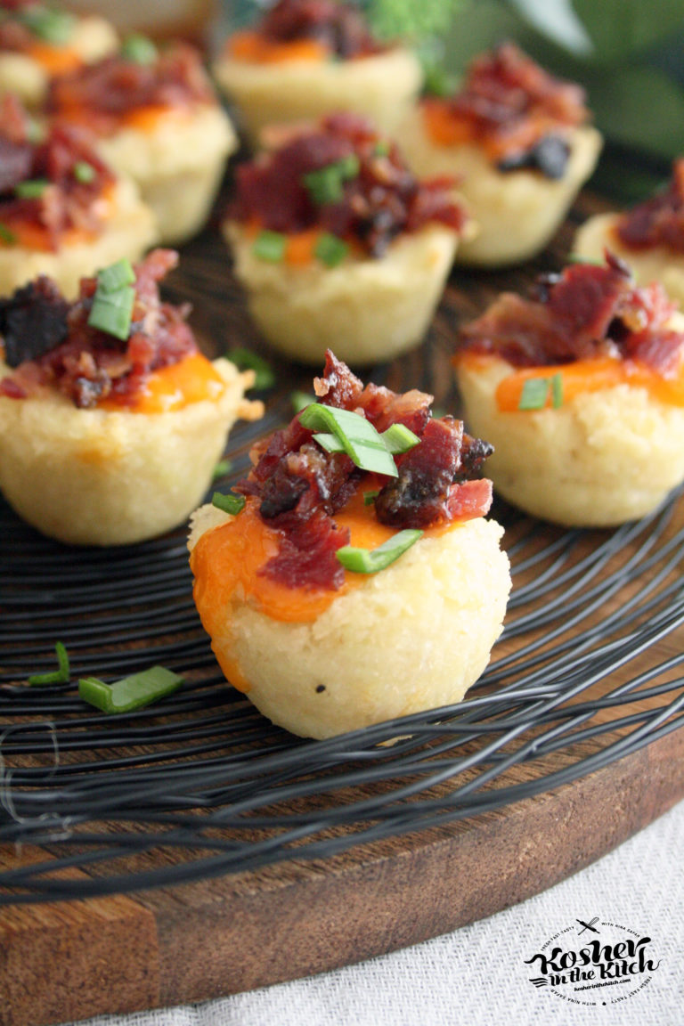 Potato Kugel Muffins with Candied Beef "Bacon" Bits Kosher In The Kitch!