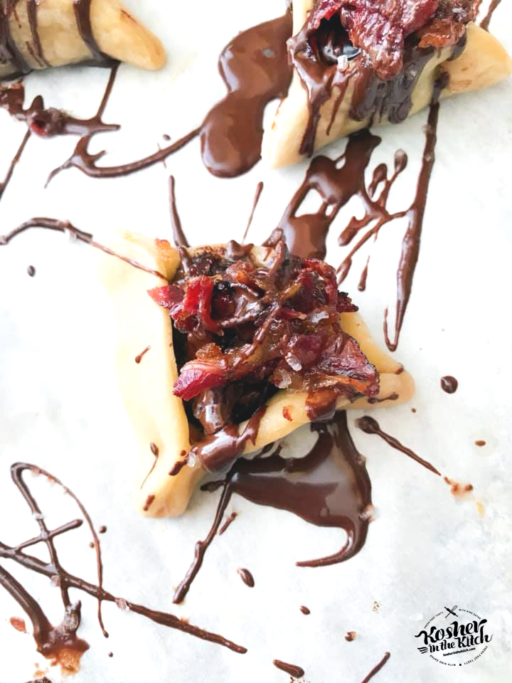 Chocolate Candied Beef Bacon Hamantaschen 