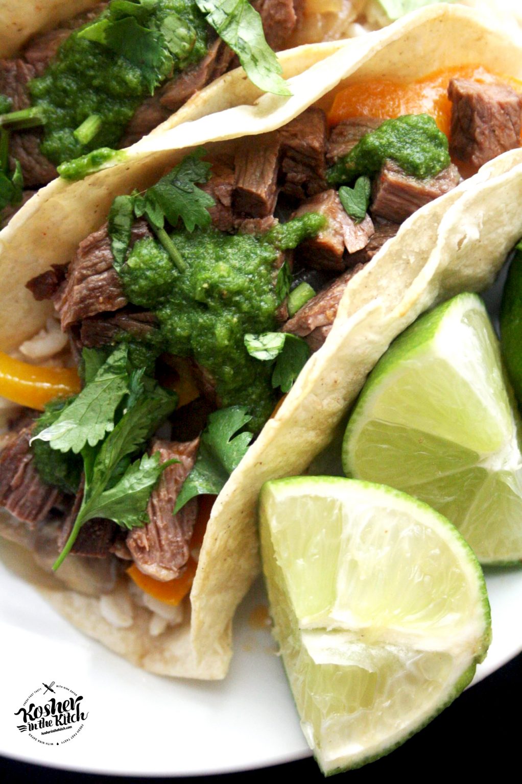 Steak Tacos with Chimichurri Sauce - Kosher In The Kitch!