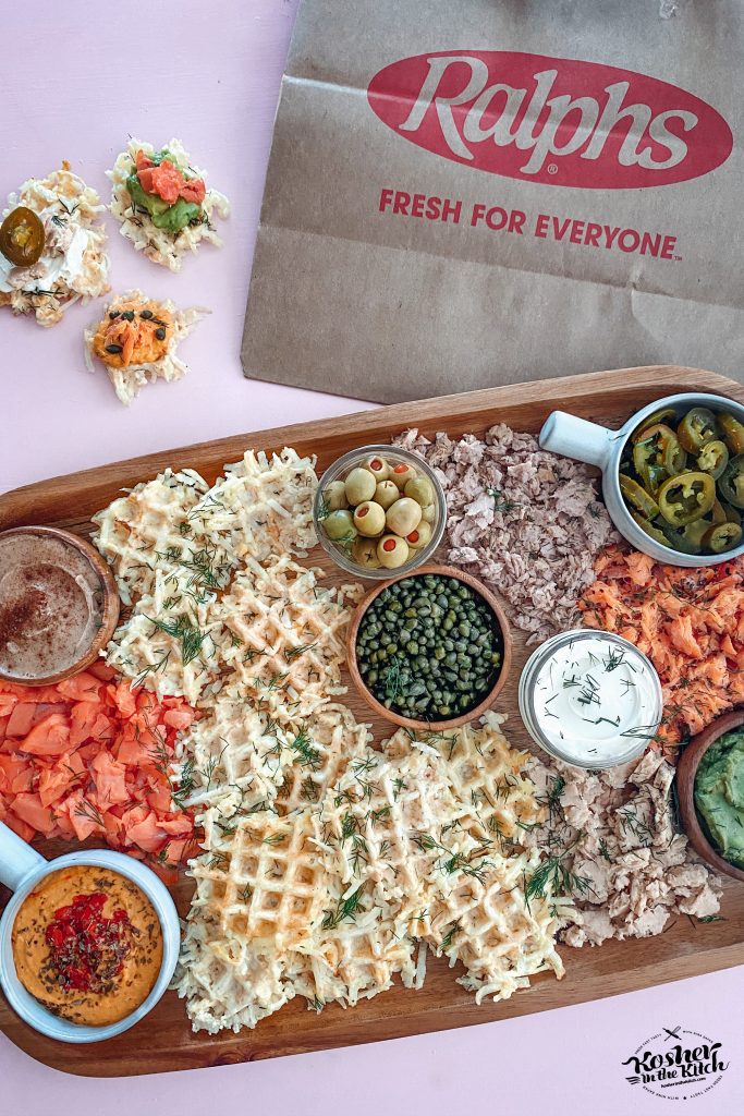 Waffle Latkes Brunch Board for Hanukkah