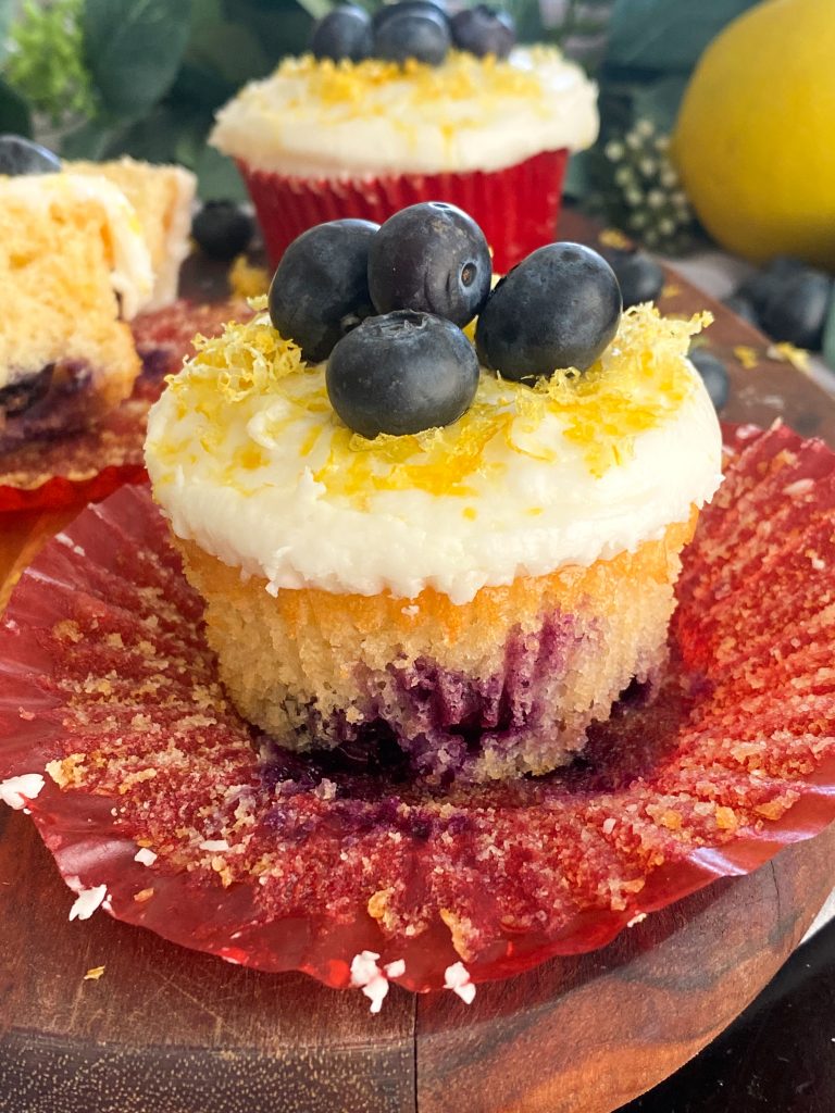 Lemon Blueberry Cupcakes with Buttercream Frosting