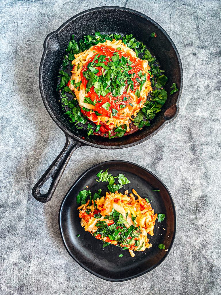 Cast iron Skillet Latke Lasagna