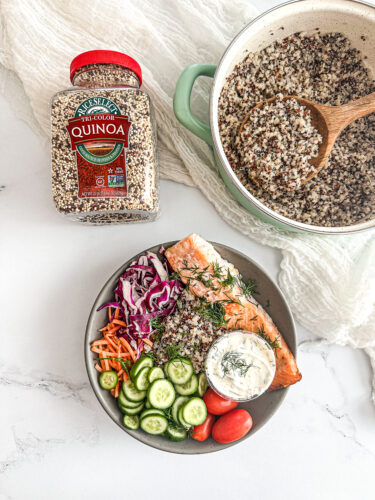 spiced salmon quinoa bowls 