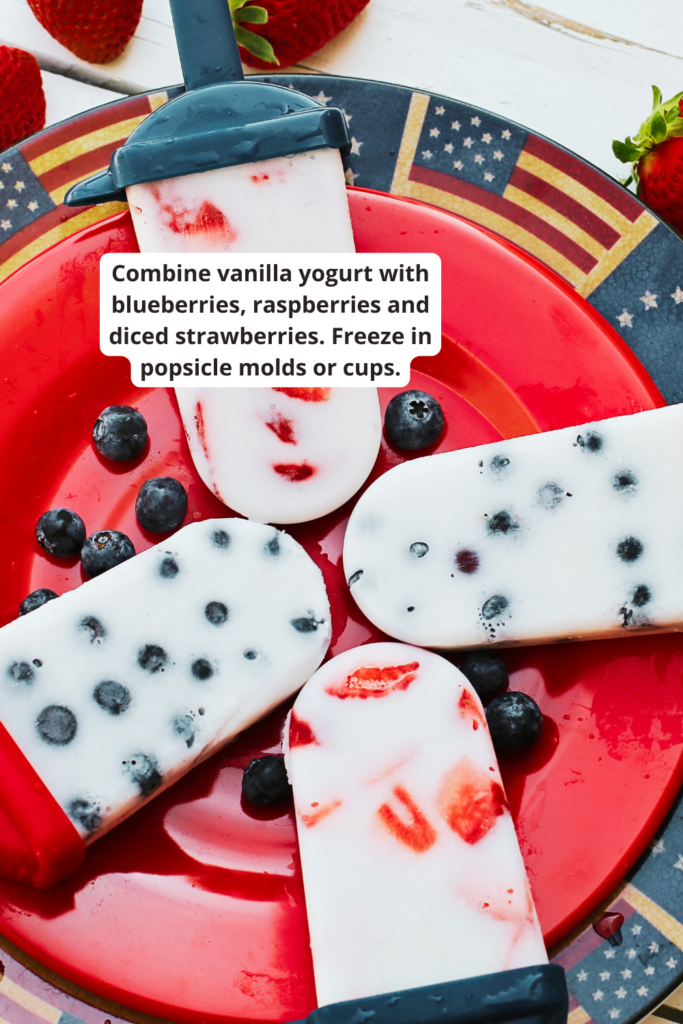 4th of july yogurt berry pops