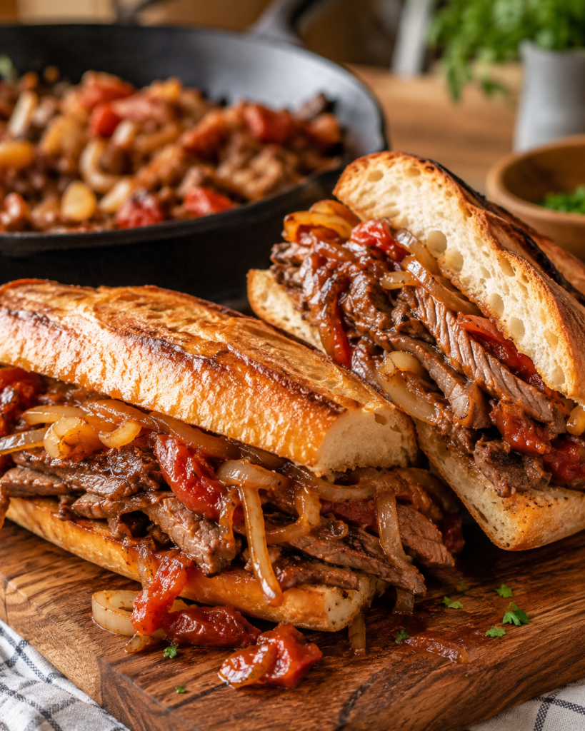 Savory Steak Tomato Sandwiches 