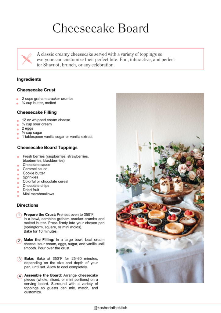 FREE Easy Shavuot Menu