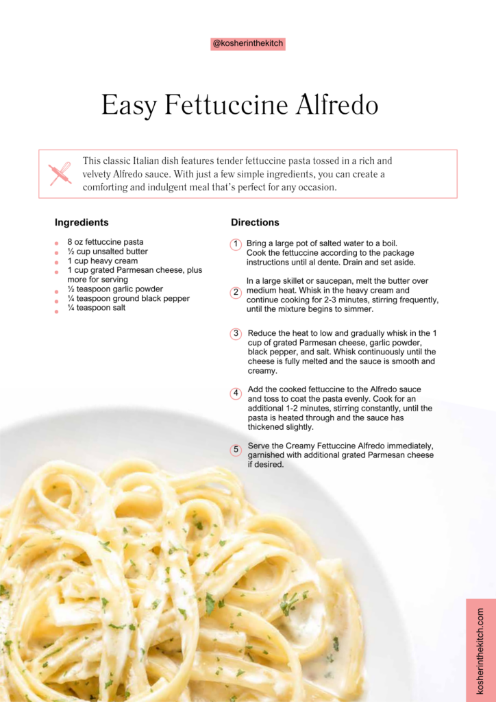 FREE Easy Shavuot Menu